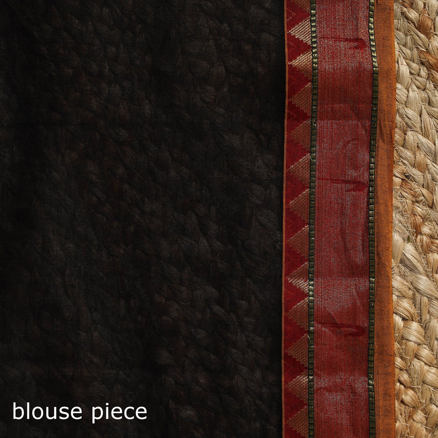 Black - dharwad cotton saree with border 32 - handcrafted
