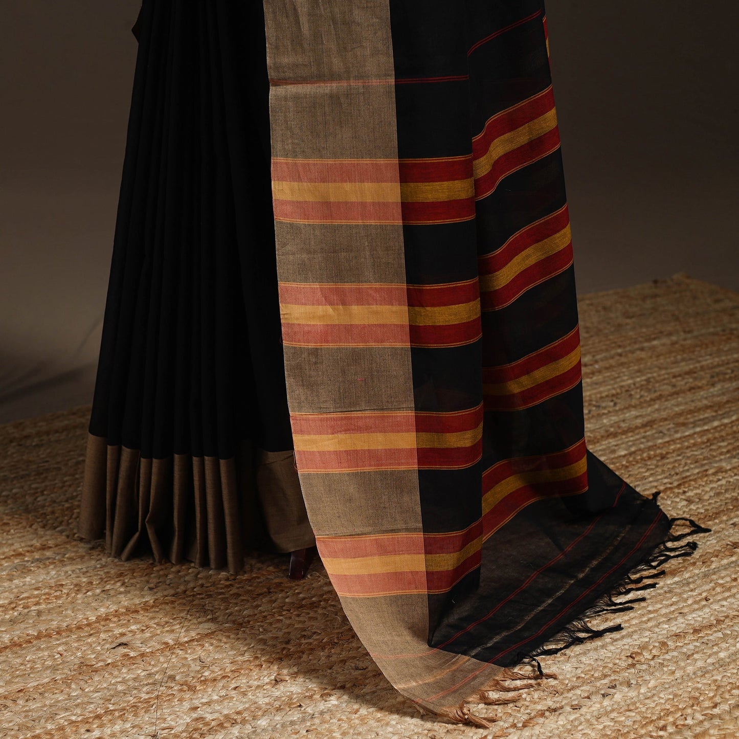 Dharwad cotton saree with border 54 - handcrafted