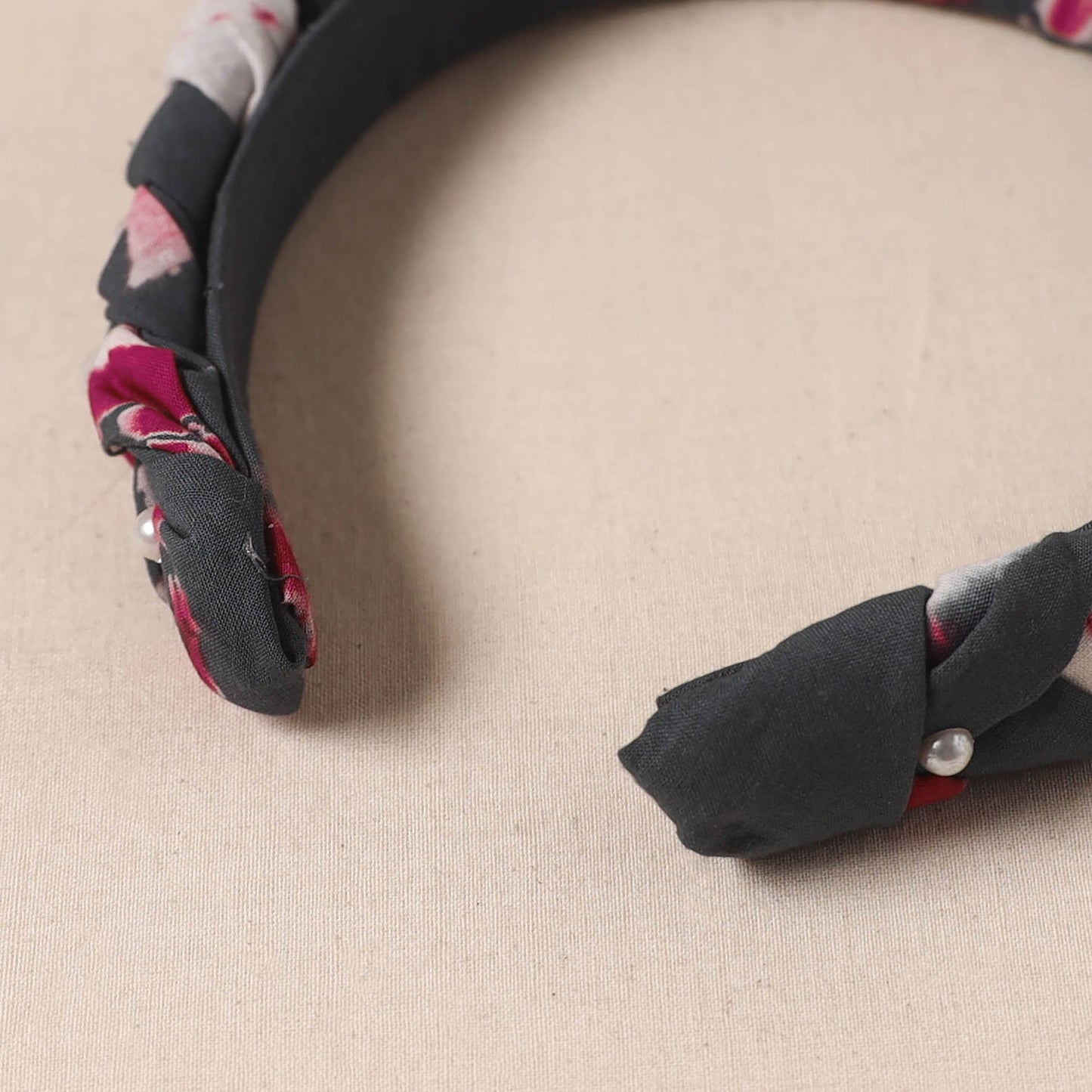 Fabart braided hair band with bead work 41 - handcrafted