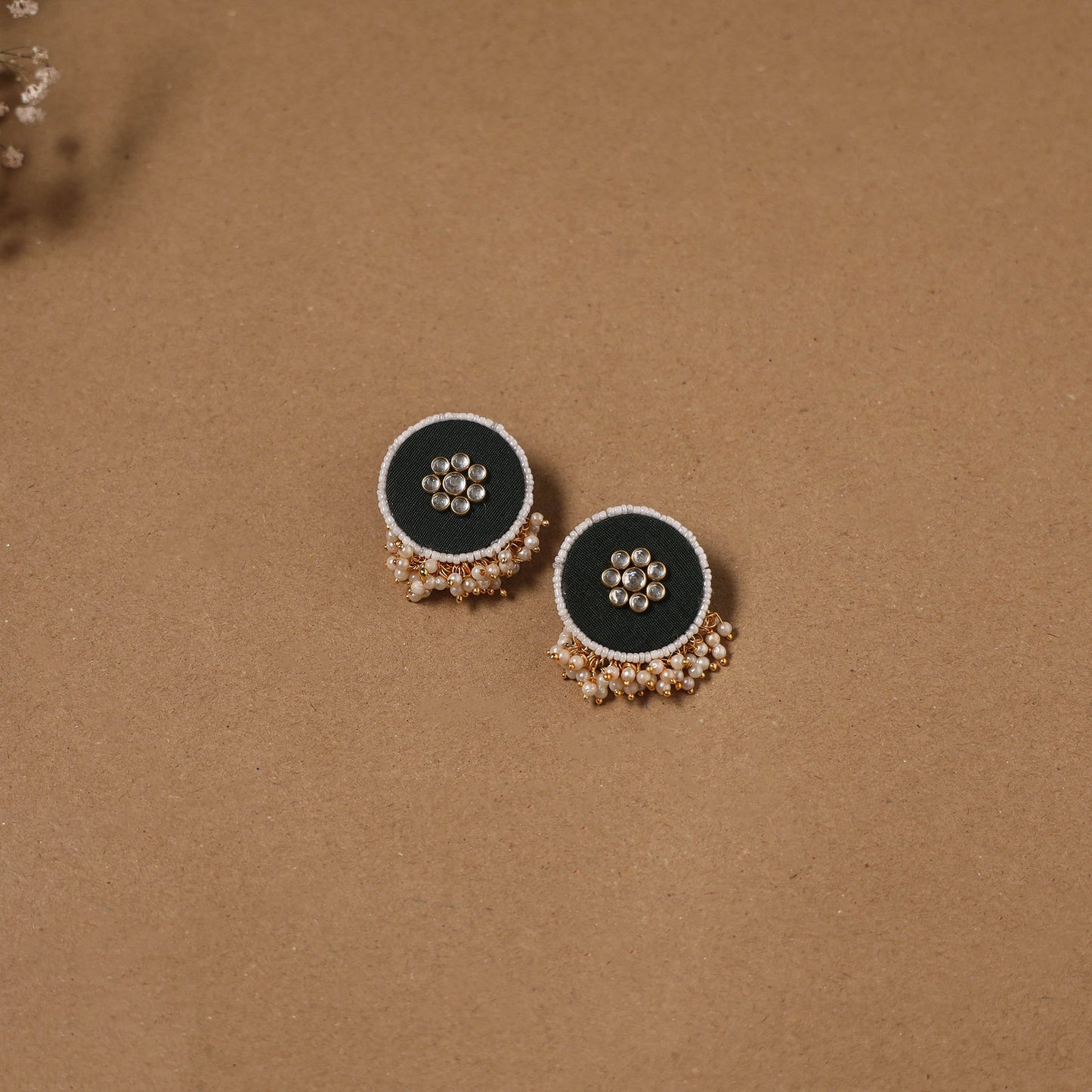 Fabart kundan earrings & maang tikka set 12 - handcrafted