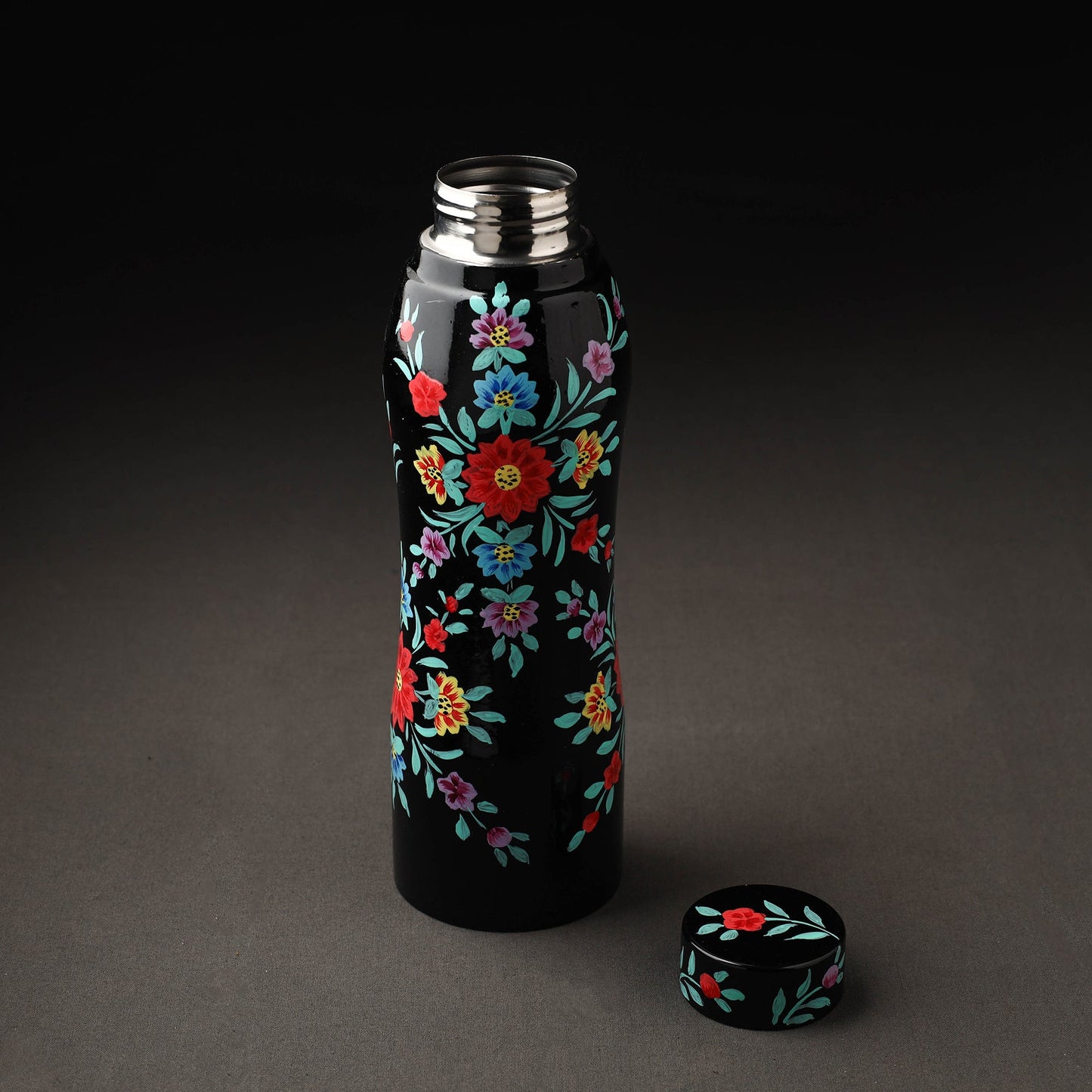Floral Handpainted Enamelware Stainless Steel Water Bottle