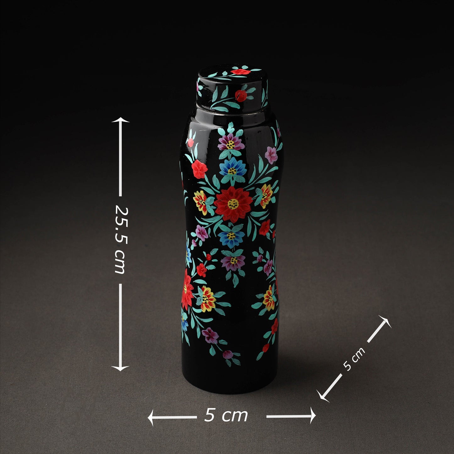 Floral Handpainted Enamelware Stainless Steel Water Bottle