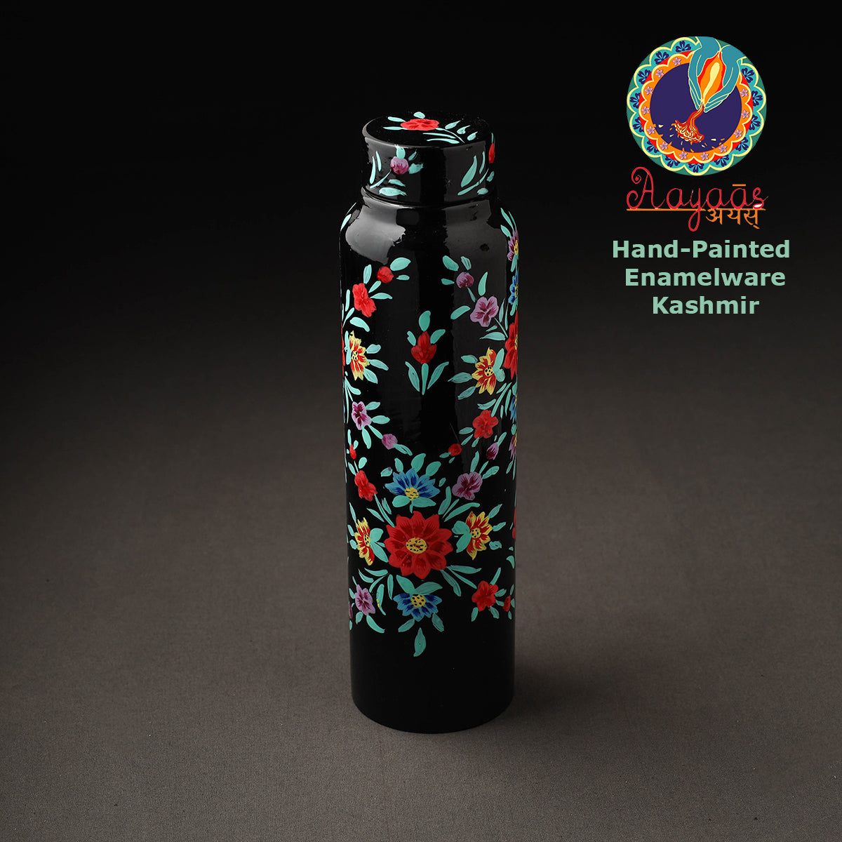 Floral Handpainted Enamelware Stainless Steel Water Bottle