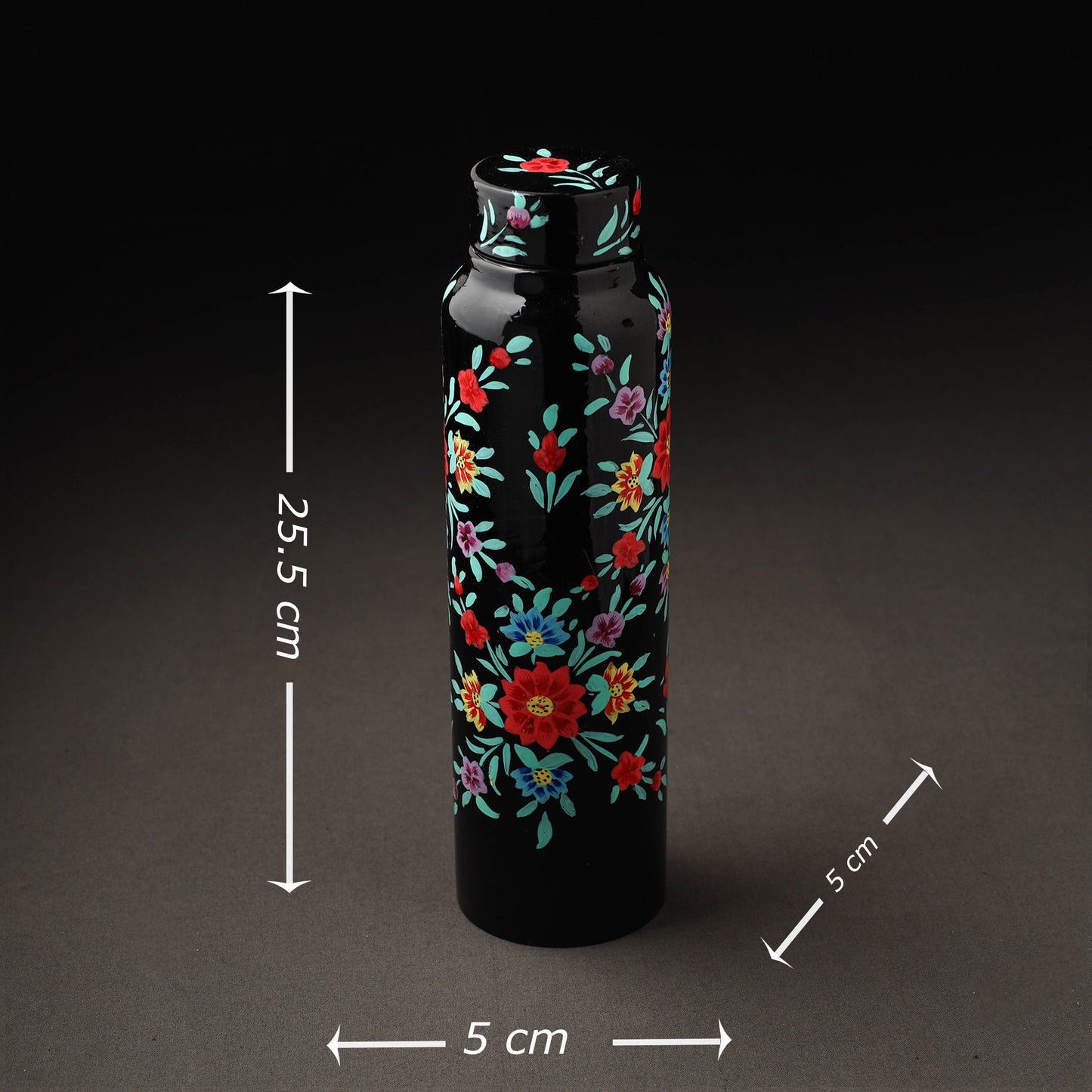 Floral Handpainted Enamelware Stainless Steel Water Bottle