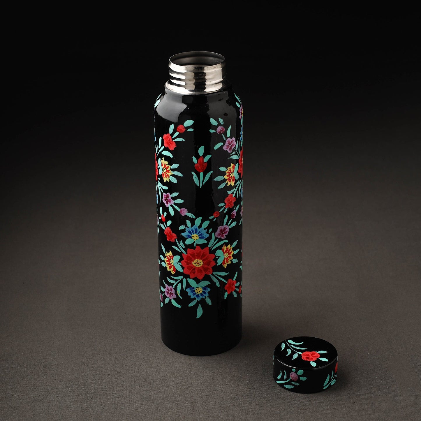 Floral Handpainted Enamelware Stainless Steel Water Bottle