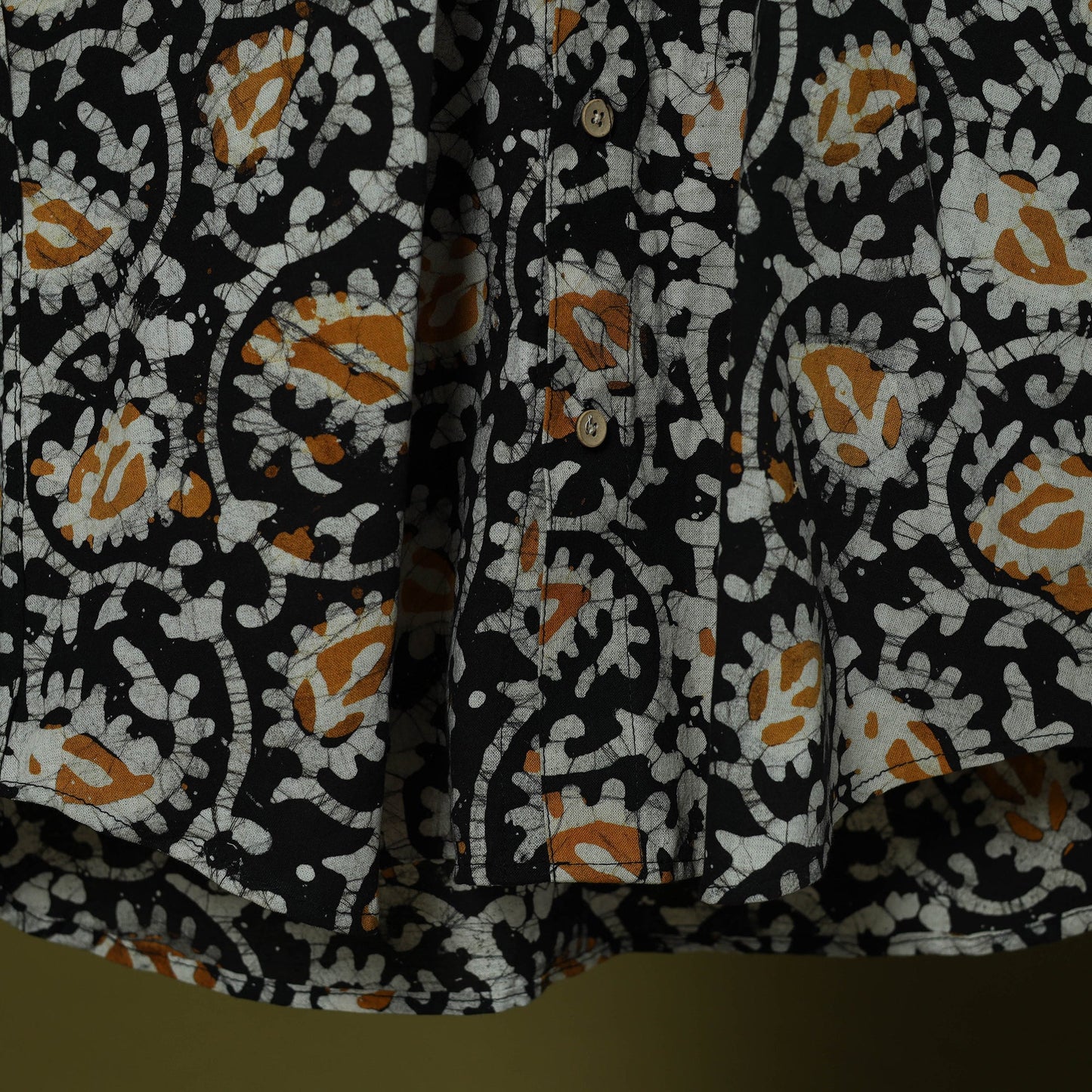 Half sleeve cotton men hand block batik print shirt 03