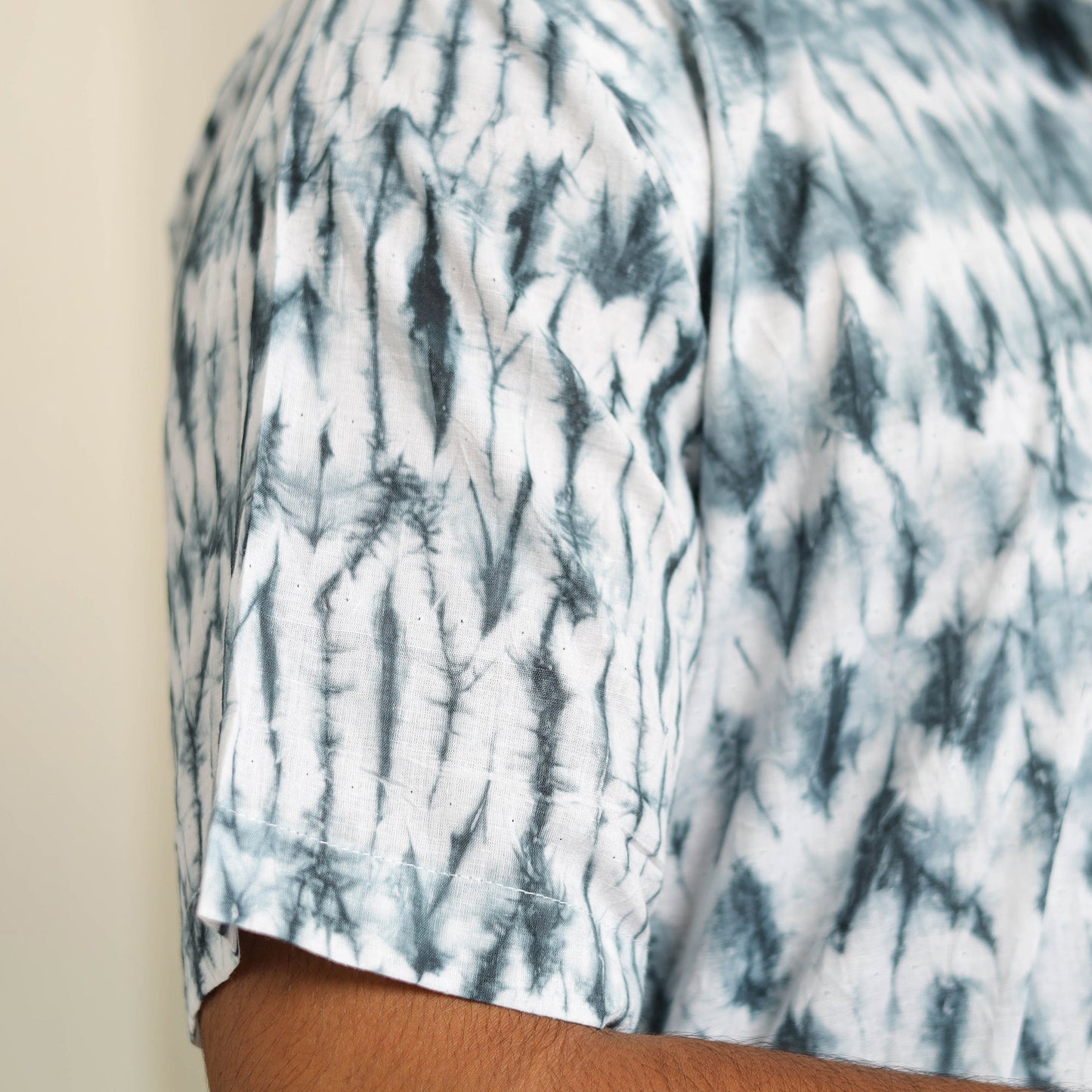Half Sleeve Tie & Dye Cotton Men Shibori Shirt