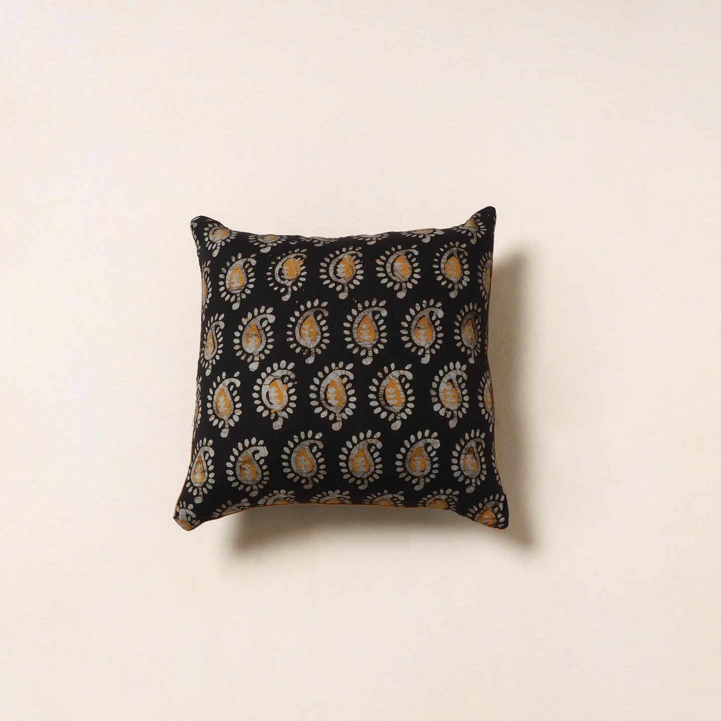 Black - hand batik cotton cushion cover 66 - handcrafted