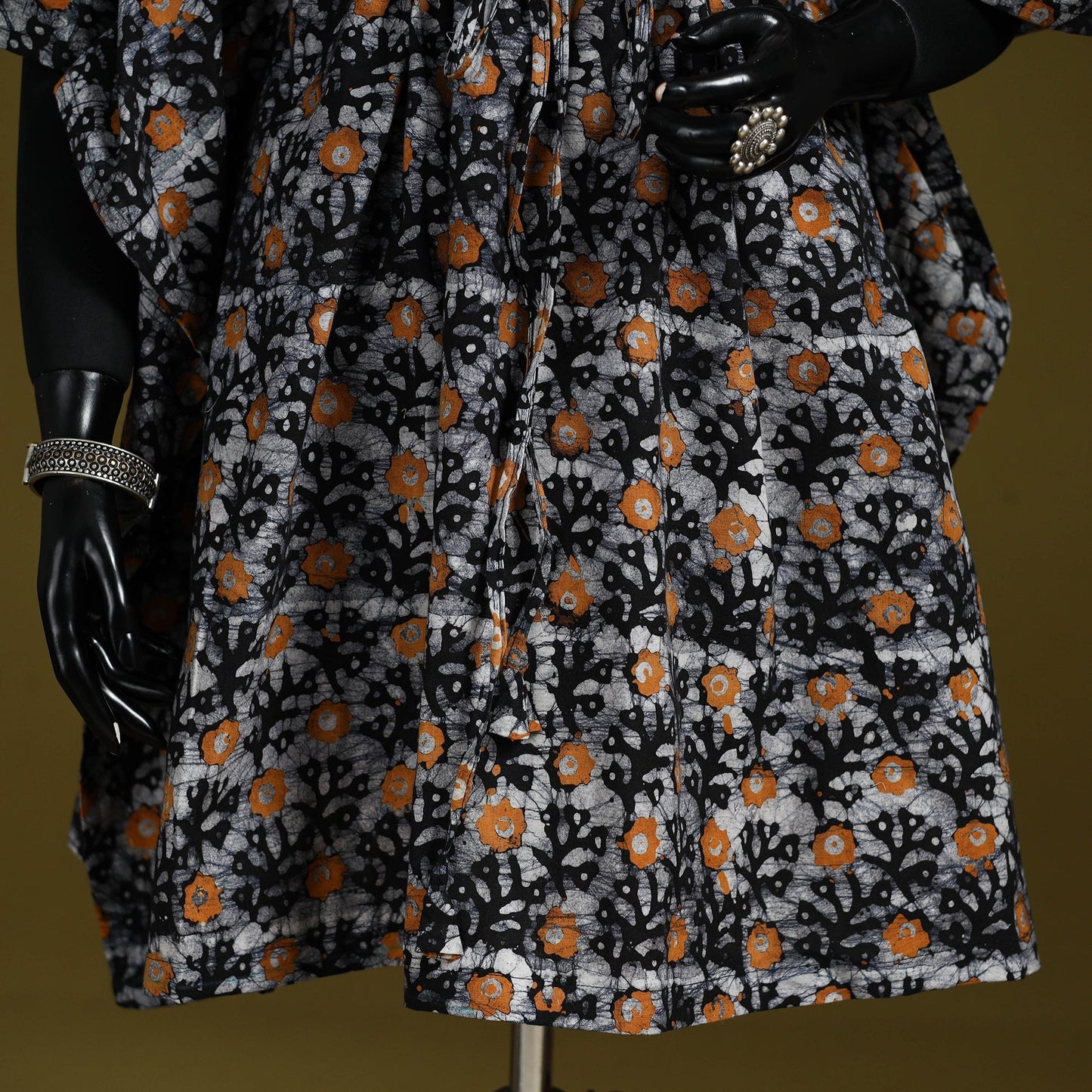 Hand batik cotton medium kaftan 41 - handcrafted