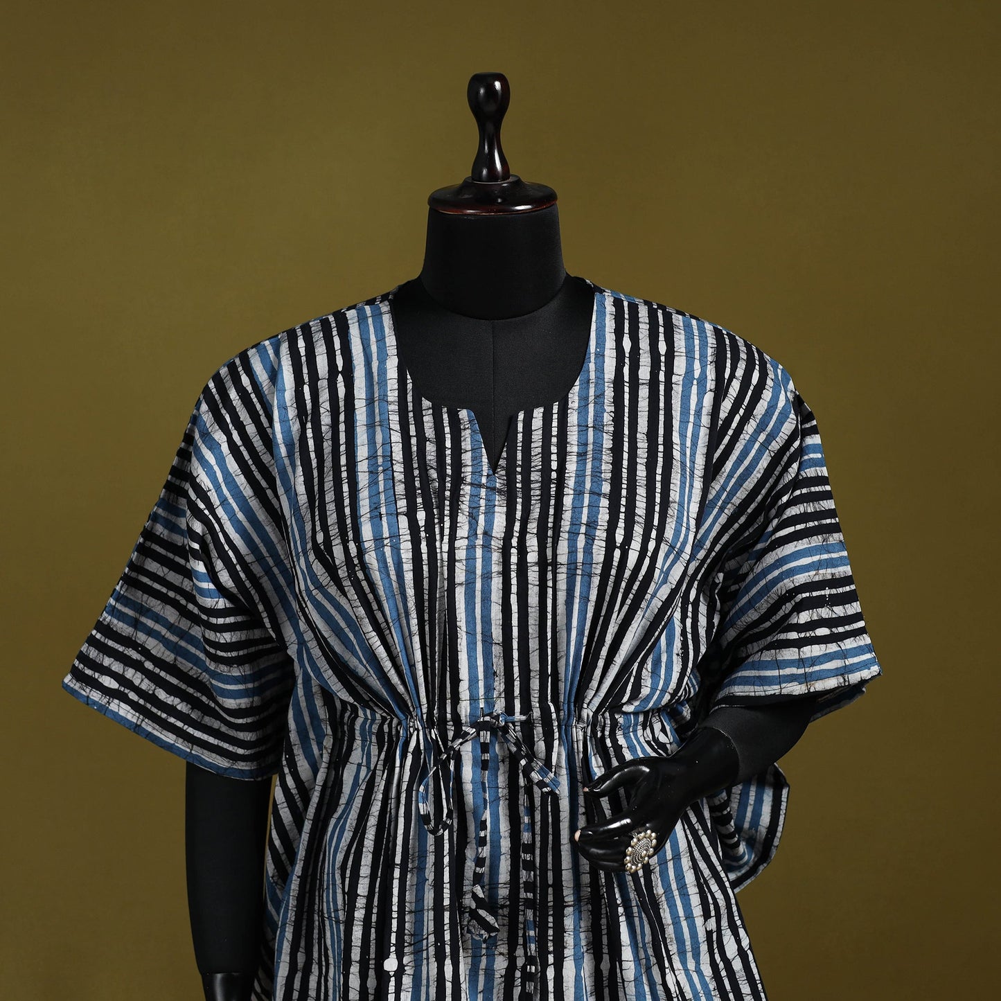 Hand batik cotton short kaftan 04 - handcrafted