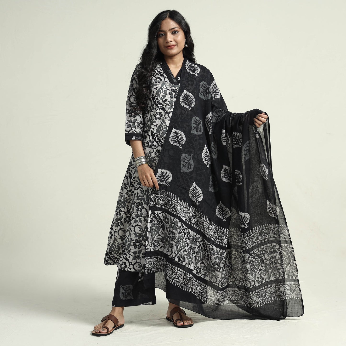 Batik Kurta with Palazzo & Dupatta Set