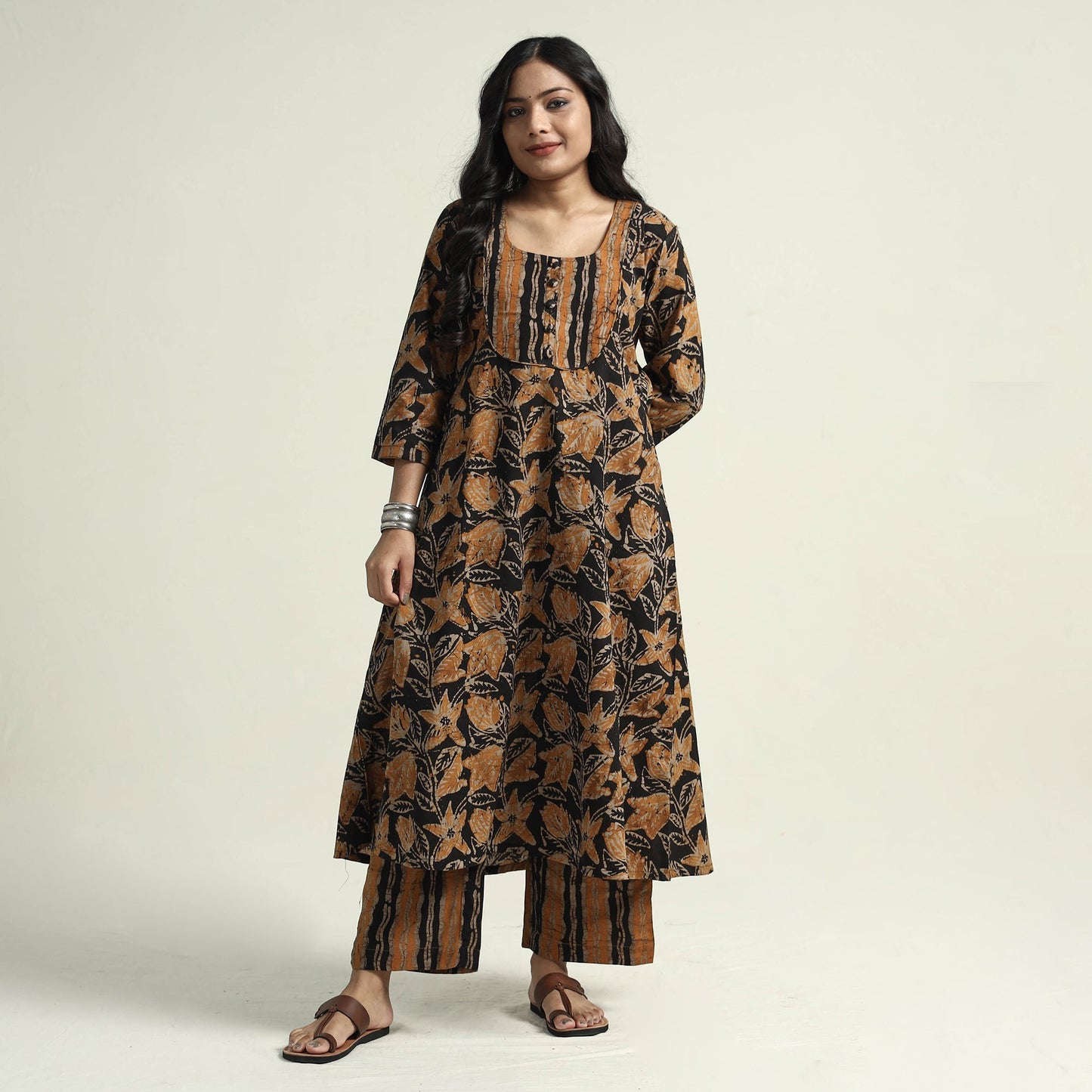 Batik Kurta with Palazzo & Dupatta Set