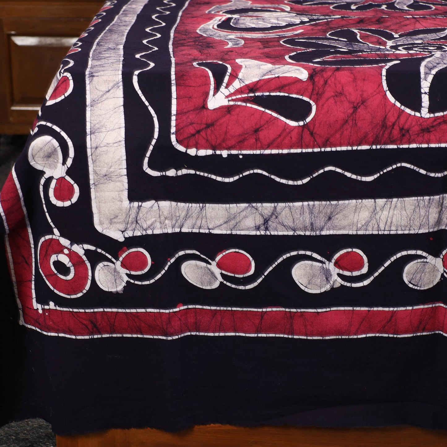 Hand Batik Printed Cotton Single Bed Cover (96 x 59 in) 46