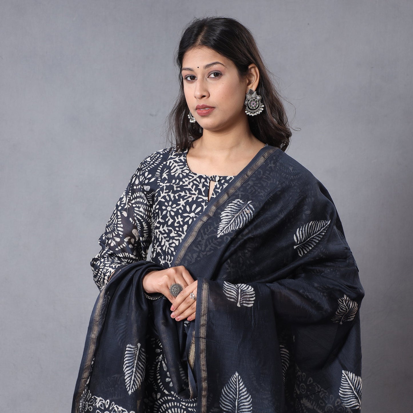 Batik Kurta with Palazzo & Dupatta Set