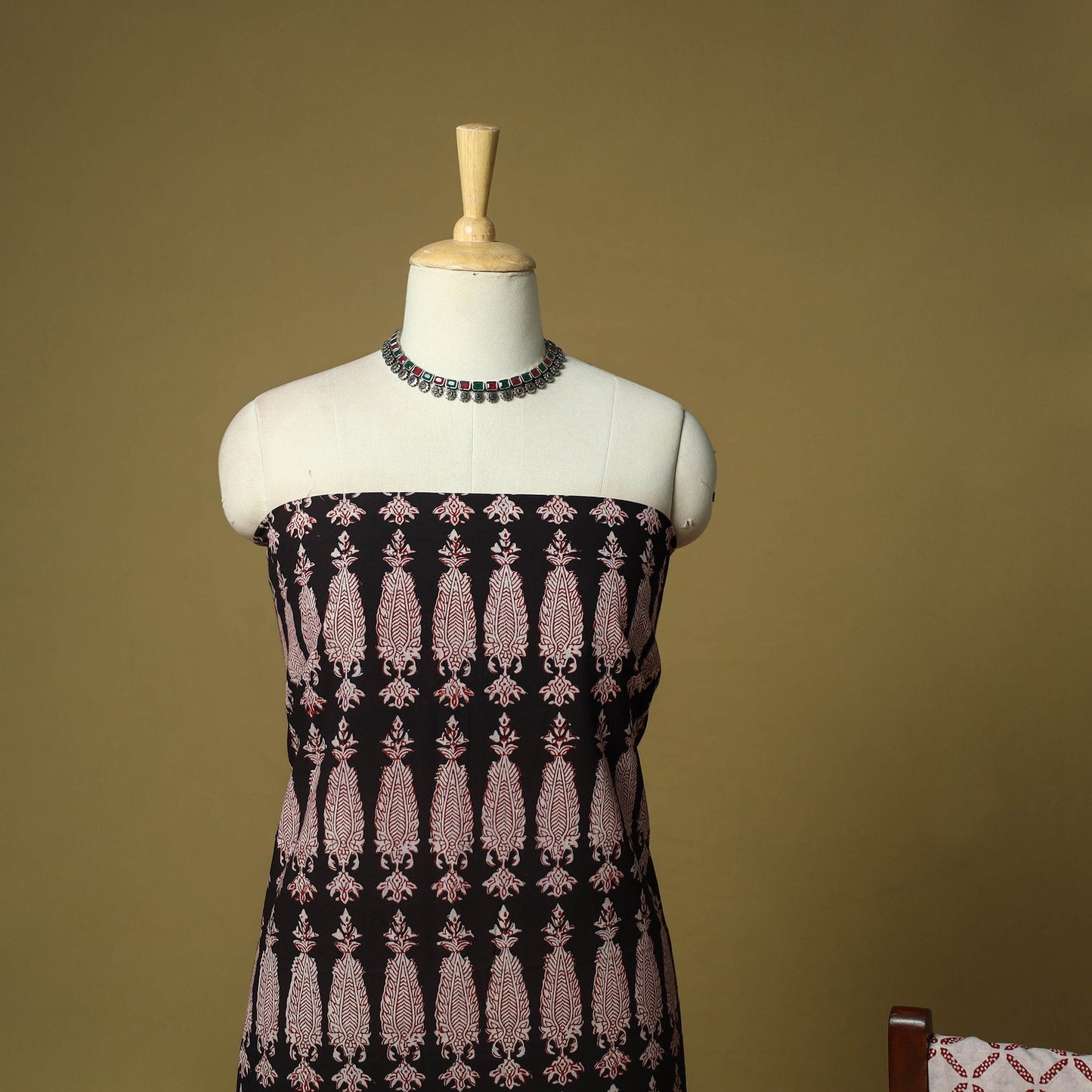 Hand block bagh print cotton 3pc unstitched dress material