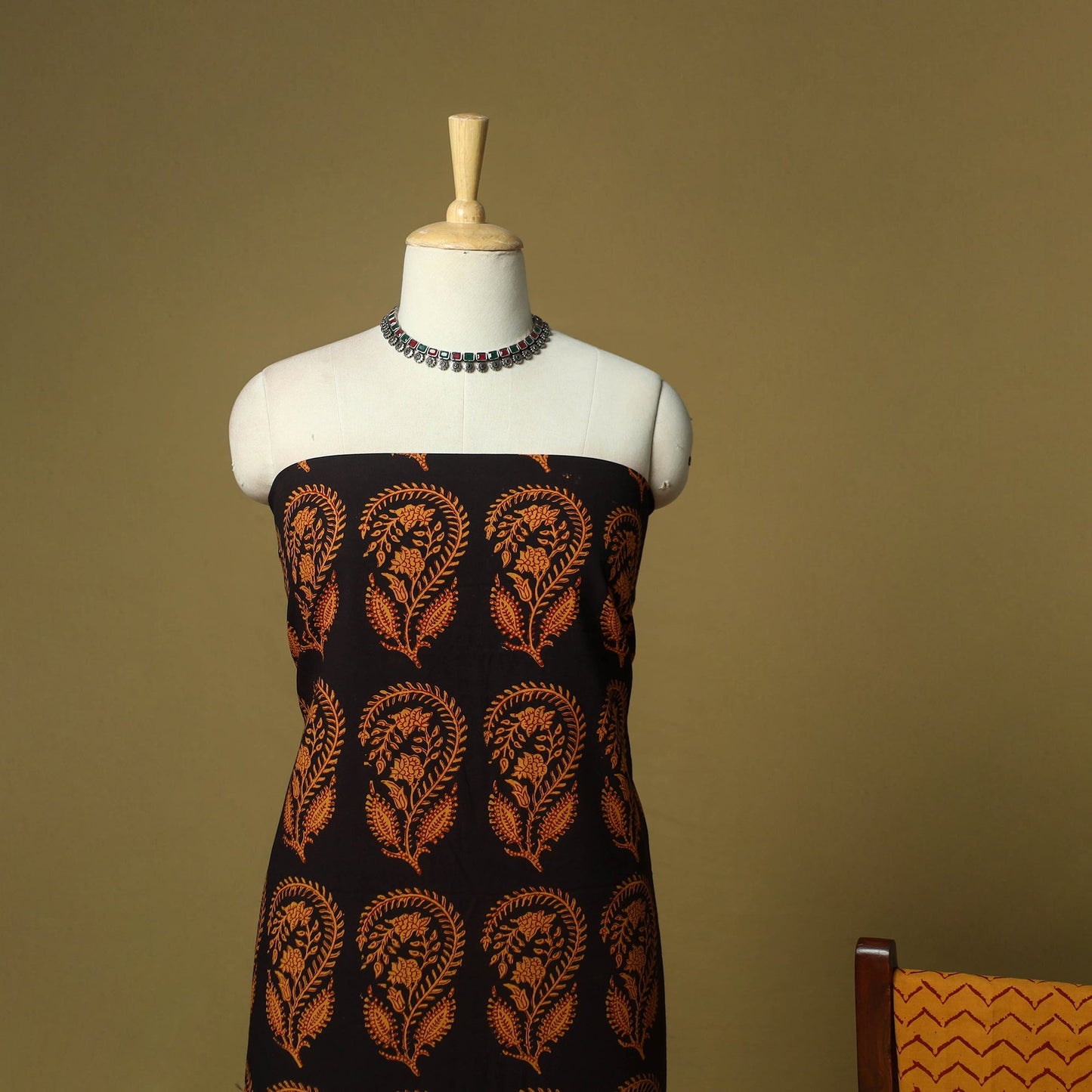 Hand block bagh print cotton 3pc unstitched dress material