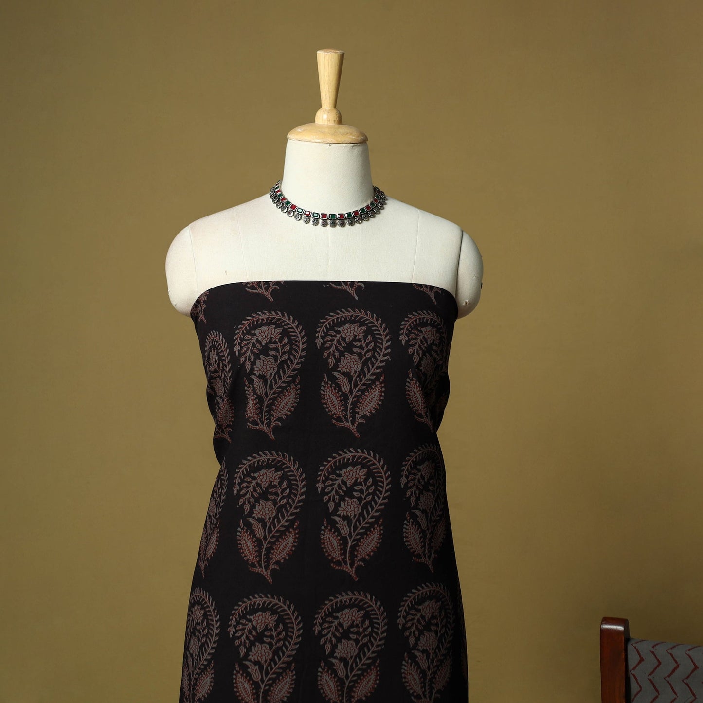 Hand block bagh print cotton 3pc unstitched dress material