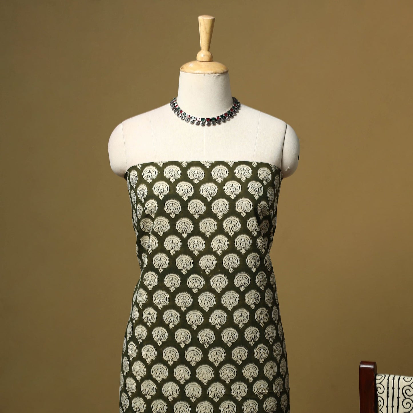 Hand bagru cotton 3pc unstitched dress material 26