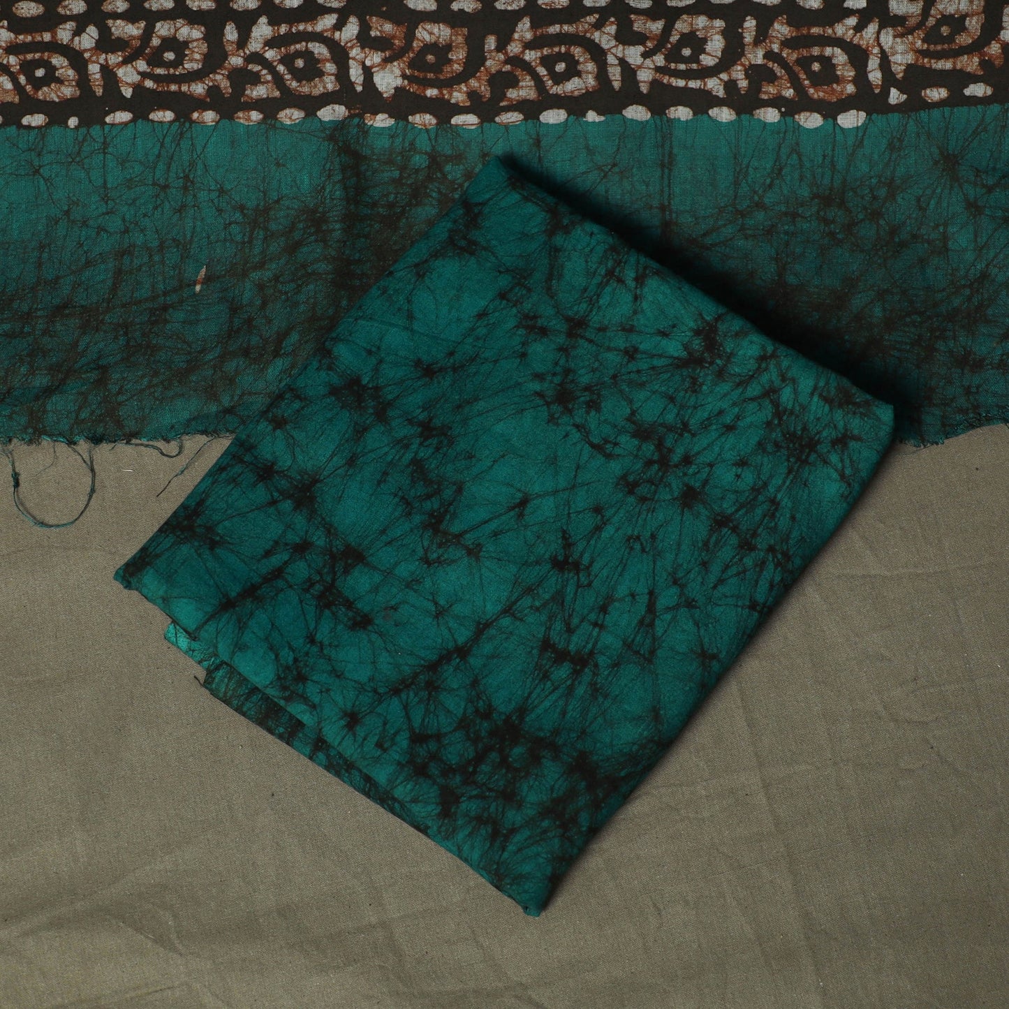 Hand batik cotton 3pc unstitched dress material 39
