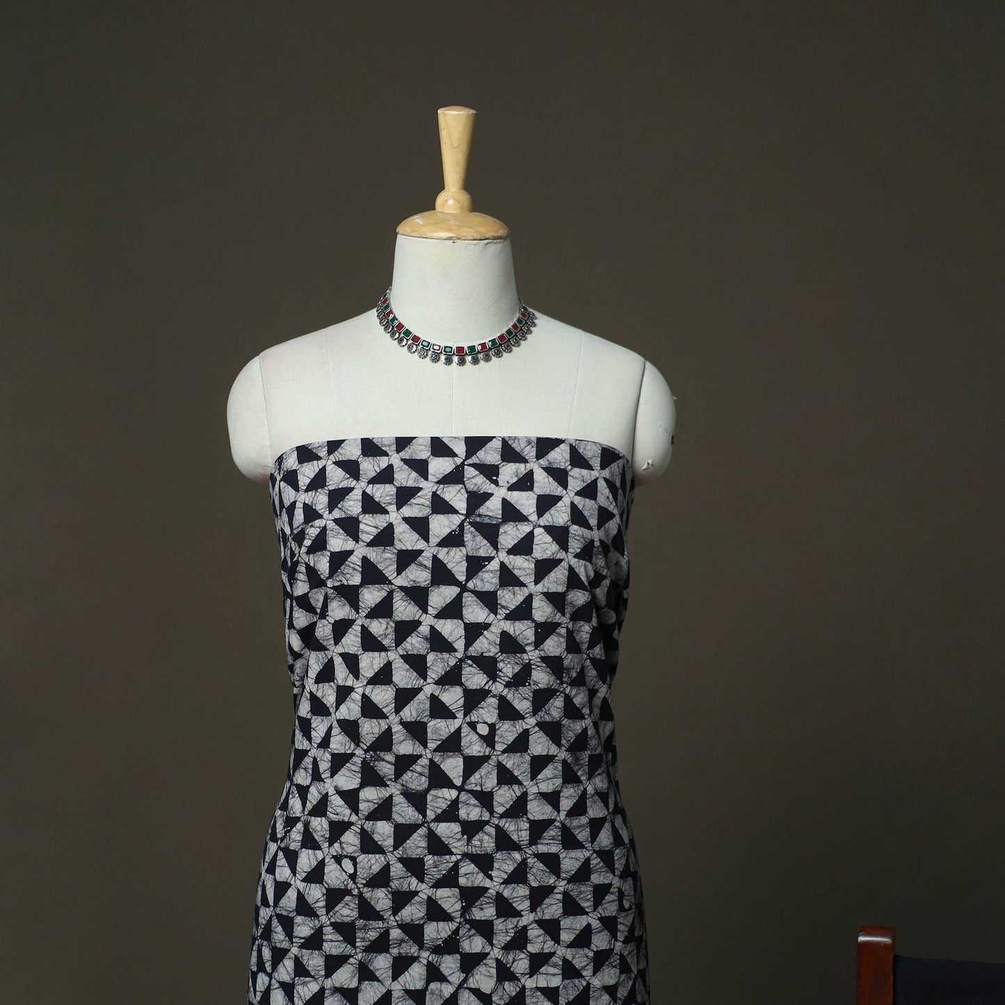 Hand batik cotton 3pc unstitched dress material 46