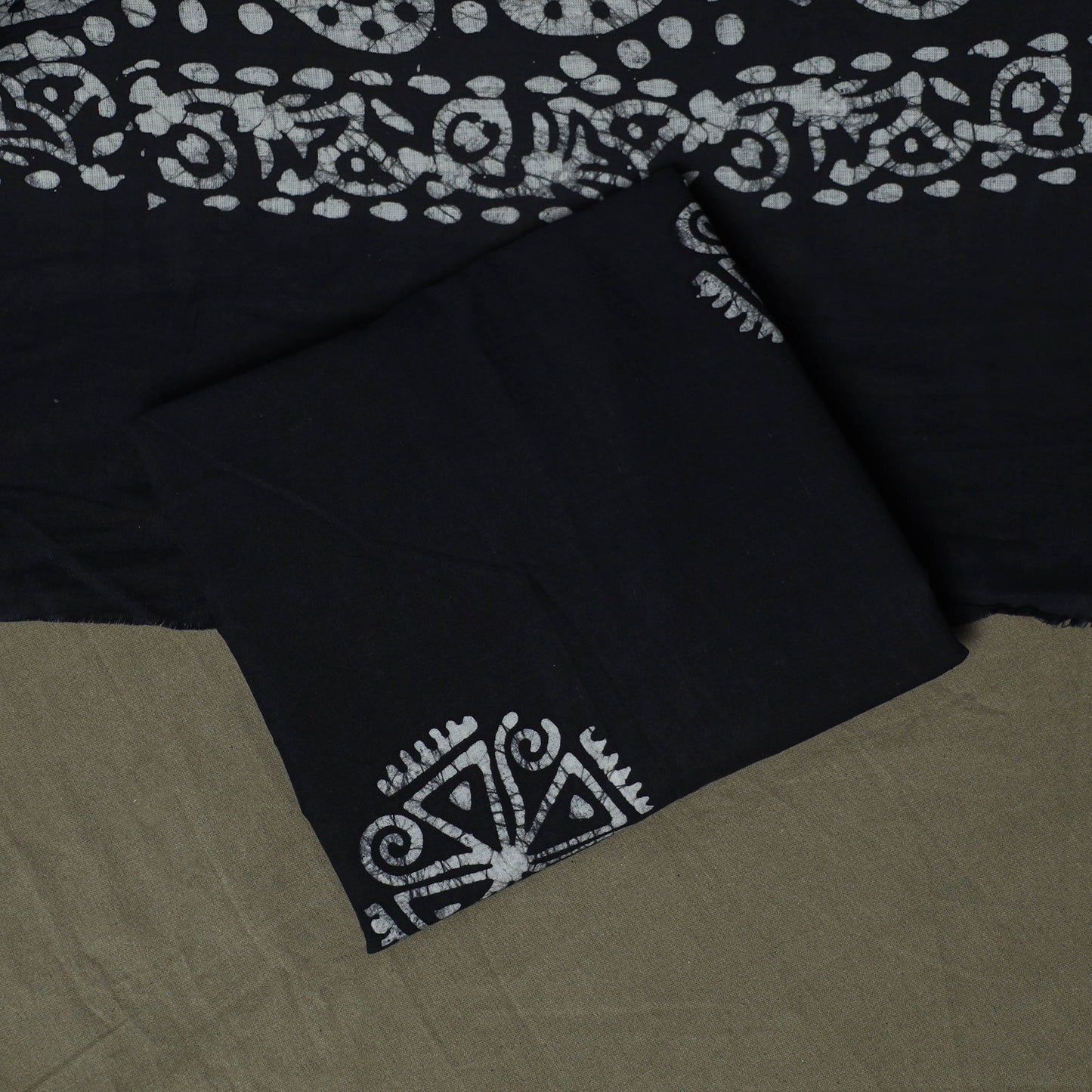 Hand batik cotton 3pc unstitched dress material 58