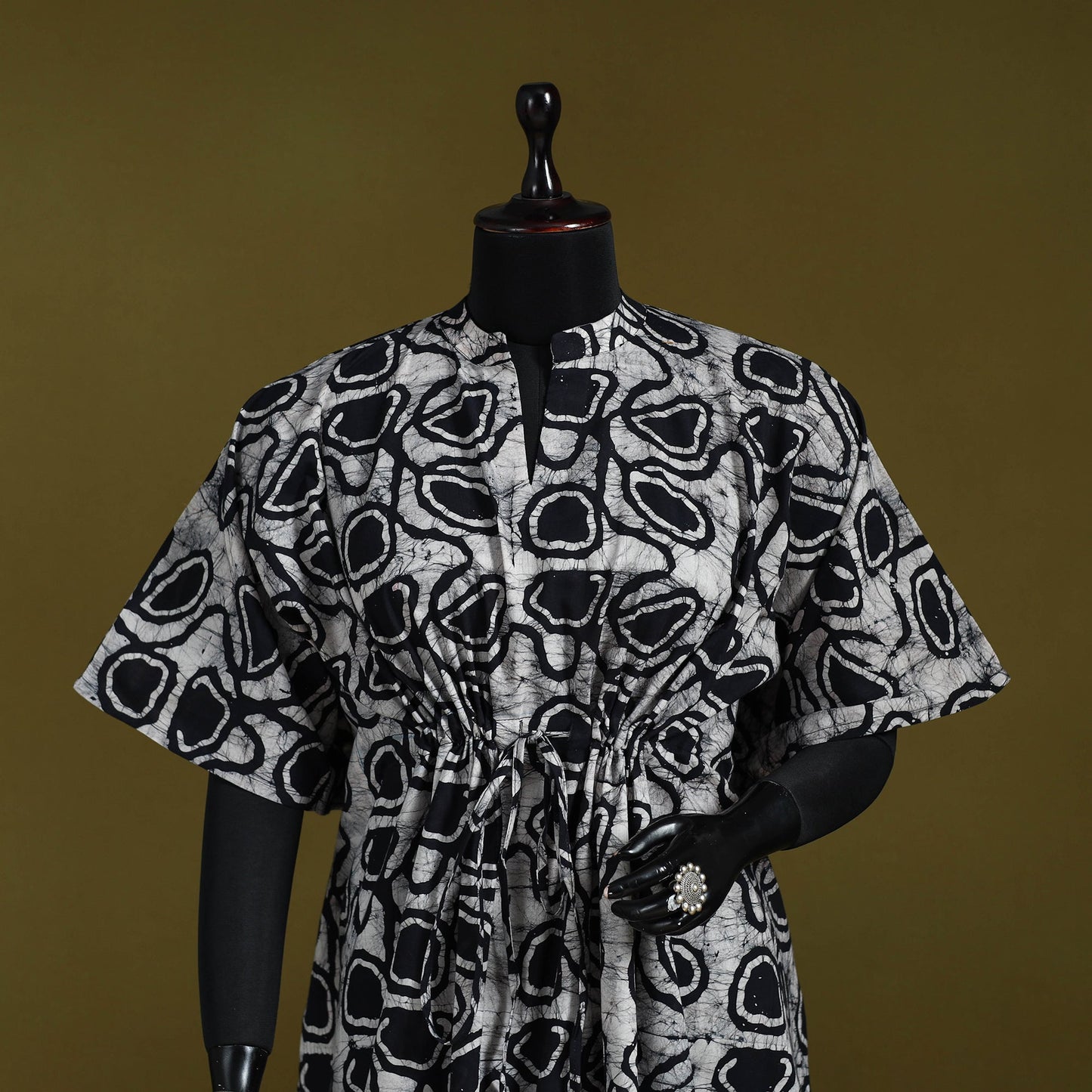 Hand batik cotton medium kaftan 56 - handcrafted