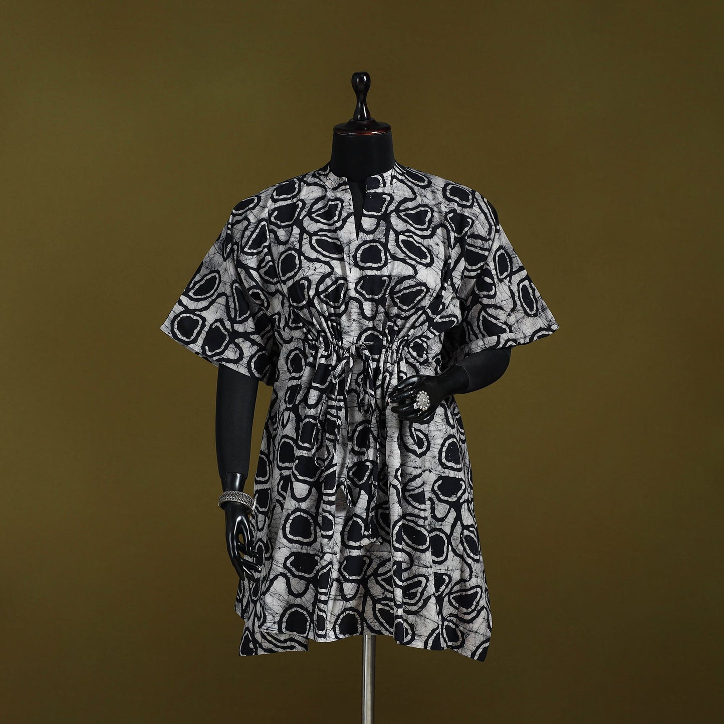 Hand batik cotton medium kaftan 56 - handcrafted
