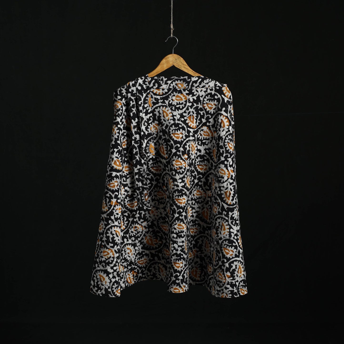 Hand block batik print cotton wrap around skirt 25