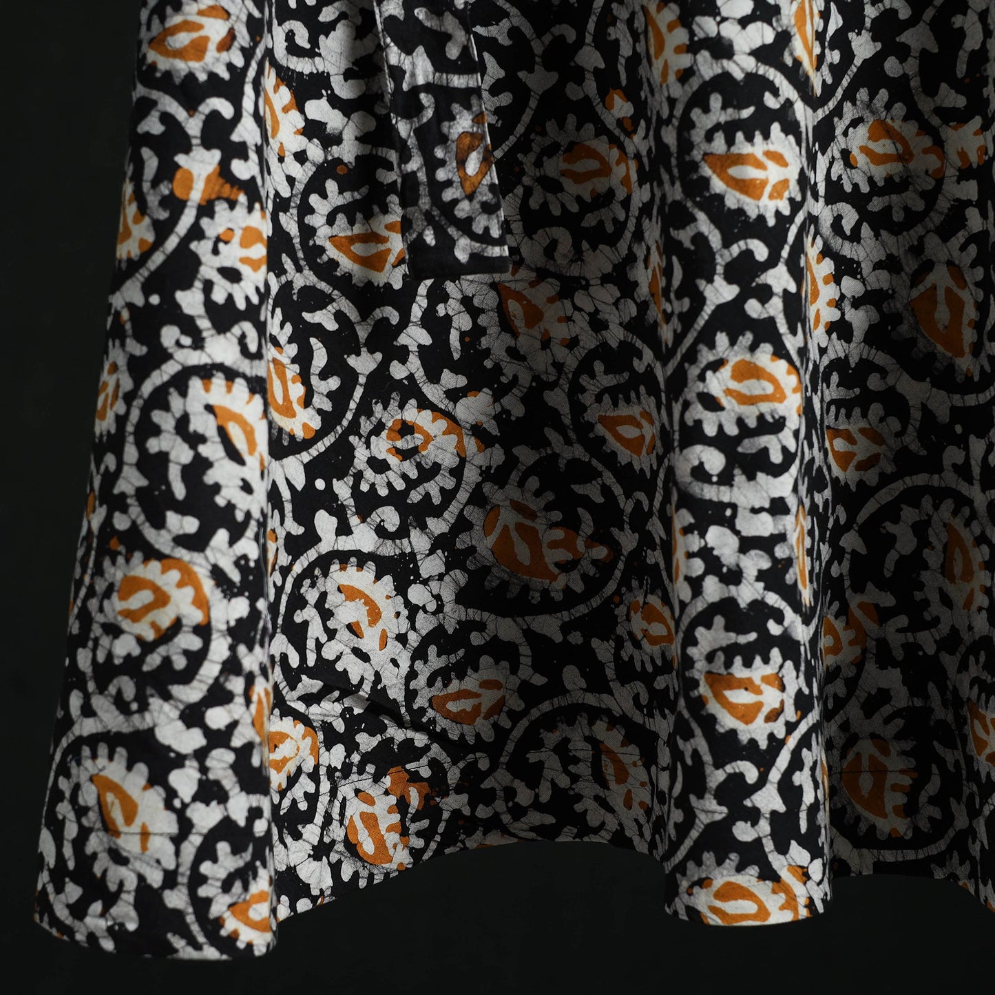 Hand block batik print cotton wrap around skirt 25