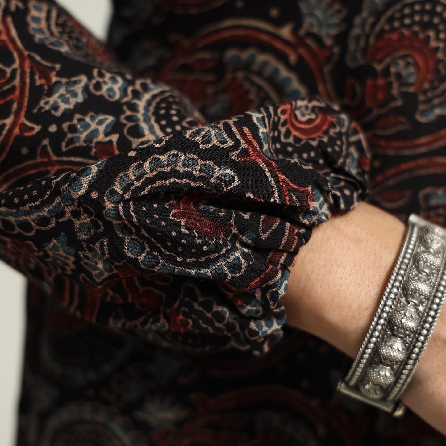Hand Block Print Cotton Ajrakh Dress