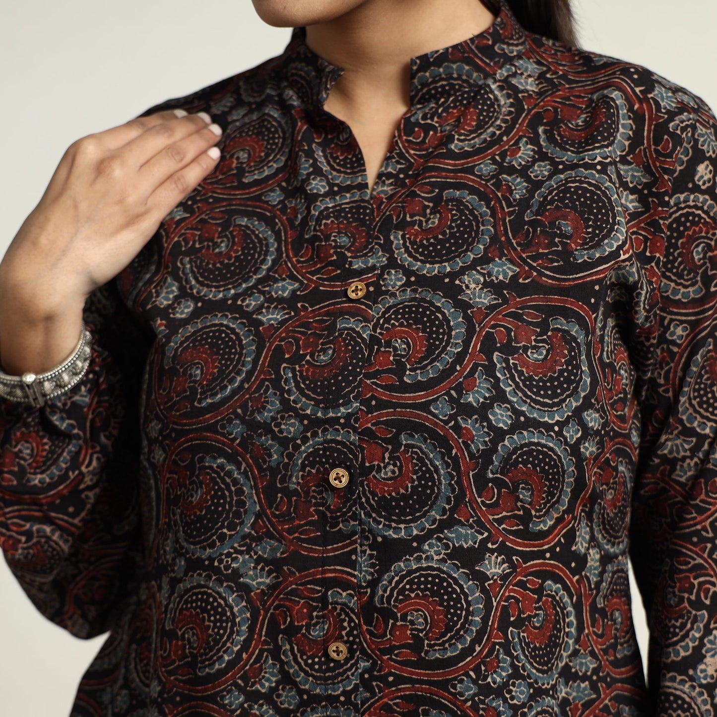 Hand Block Print Cotton Ajrakh Dress