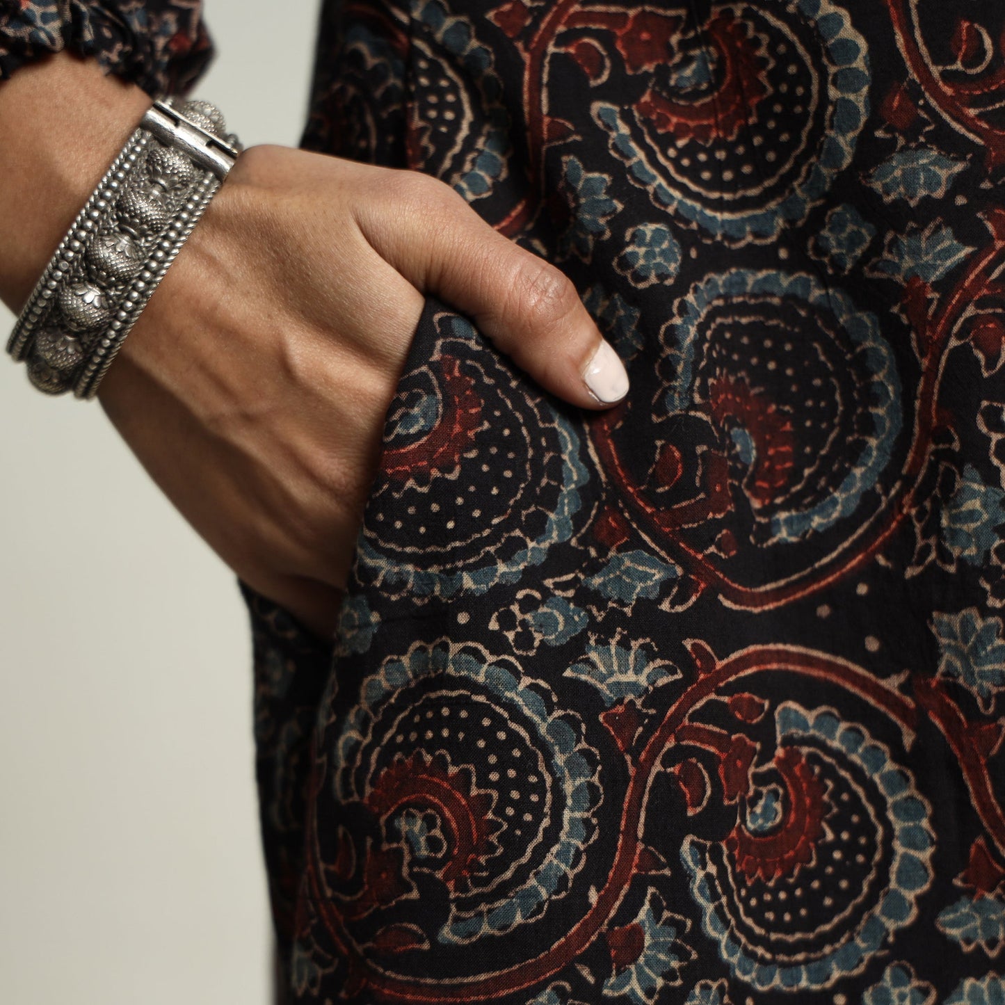 Hand Block Print Cotton Ajrakh Dress