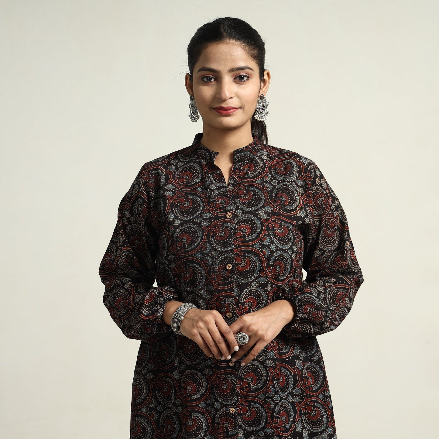 Hand Block Print Cotton Ajrakh Dress