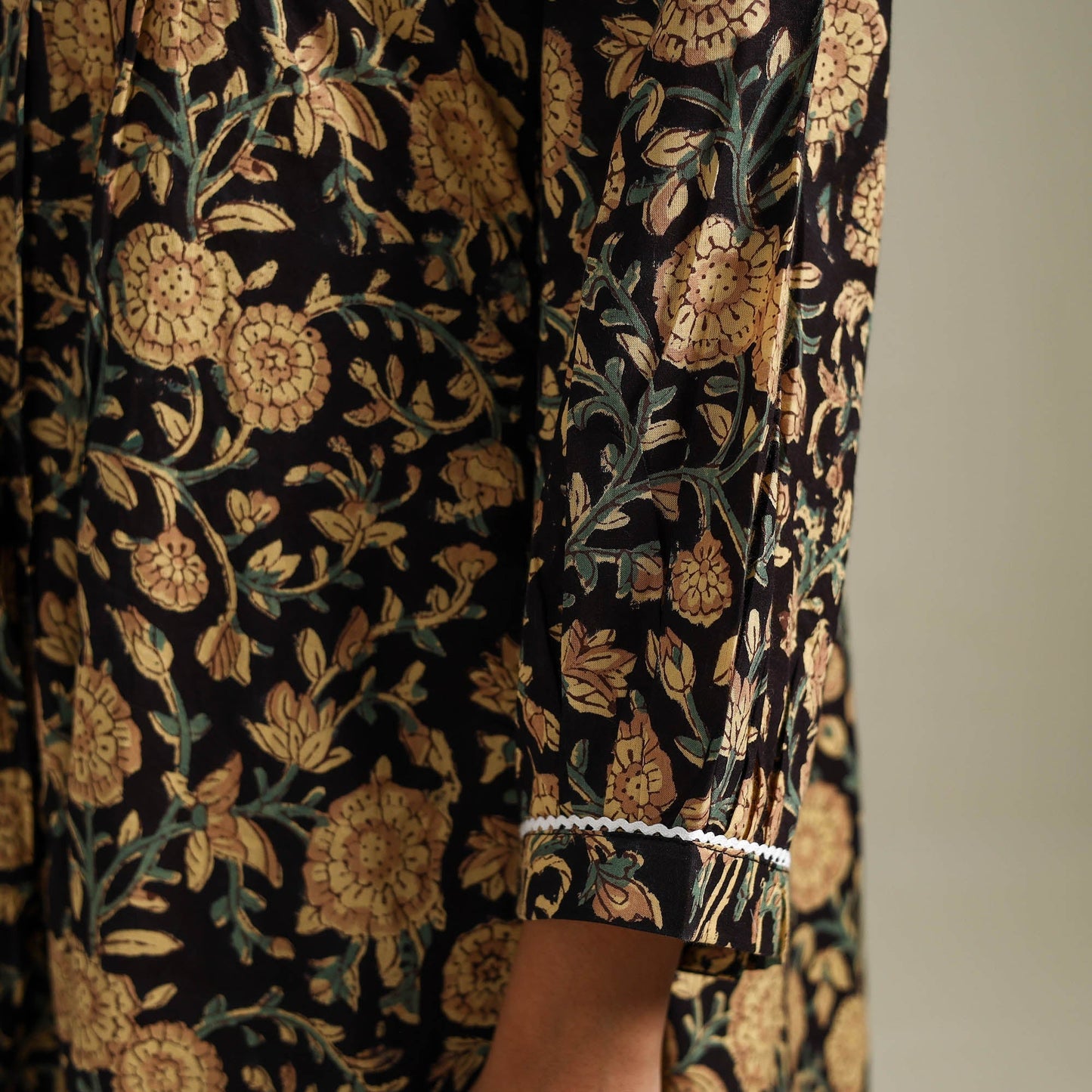 Hand cotton a-line sanganeri kurta for women 09