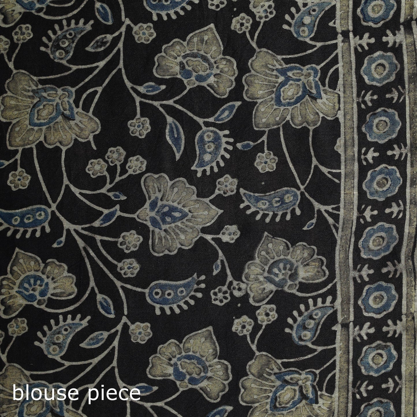 Hand block print natural dyed chanderi silk ajrakh saree 15