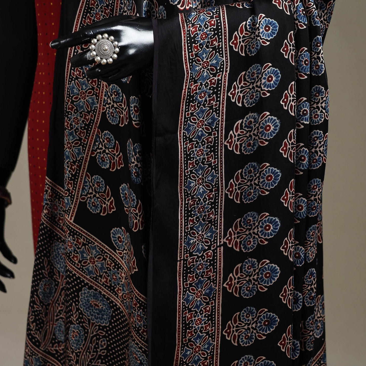 Hand natural dyed modal silk dupatta with tassels 25