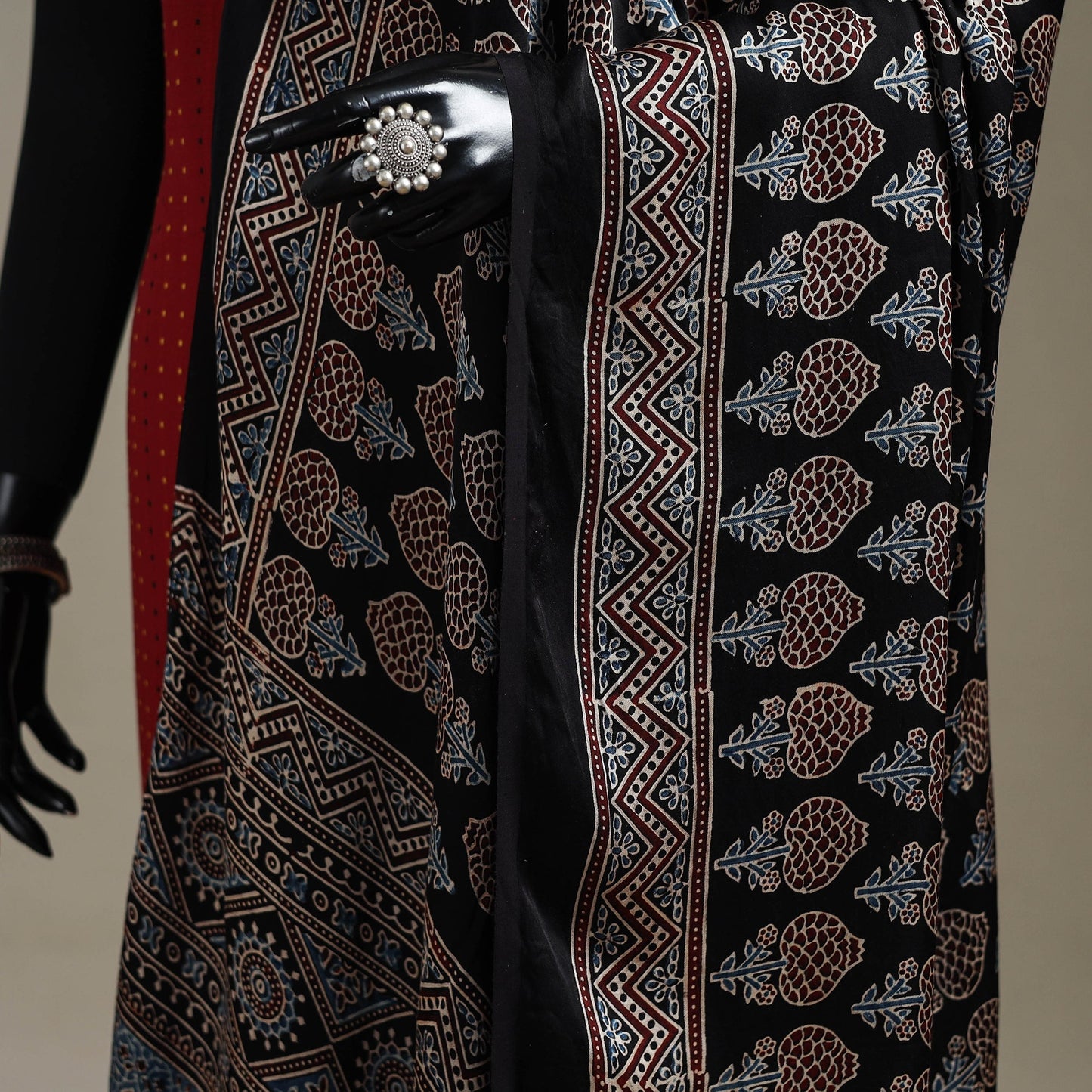 Hand natural dyed modal silk dupatta with tassels 26