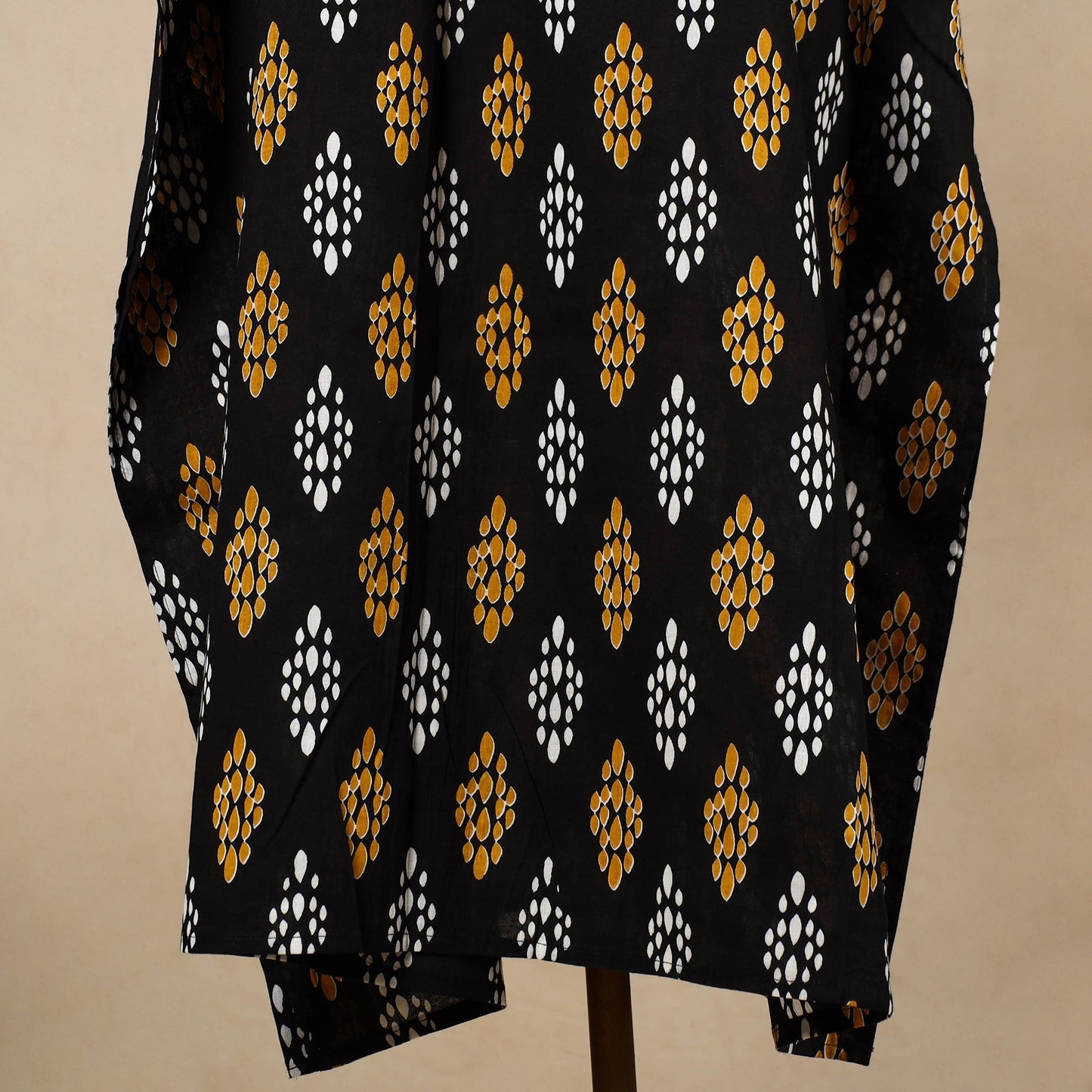 Hand Block Printed Cotton Kaftan with Tie-Up Waist