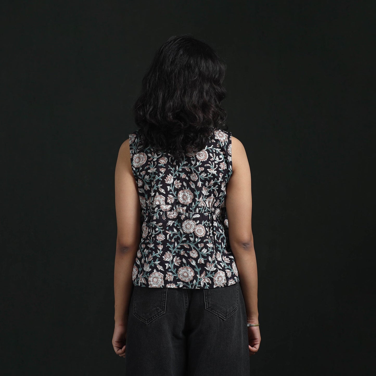 Hand block sanganeri print cotton floral crop top 16