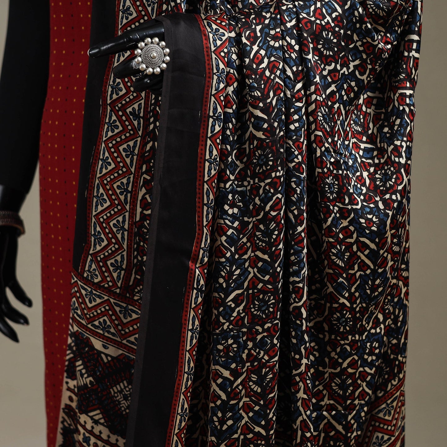 Hand natural dyed modal silk dupatta with tassels 20