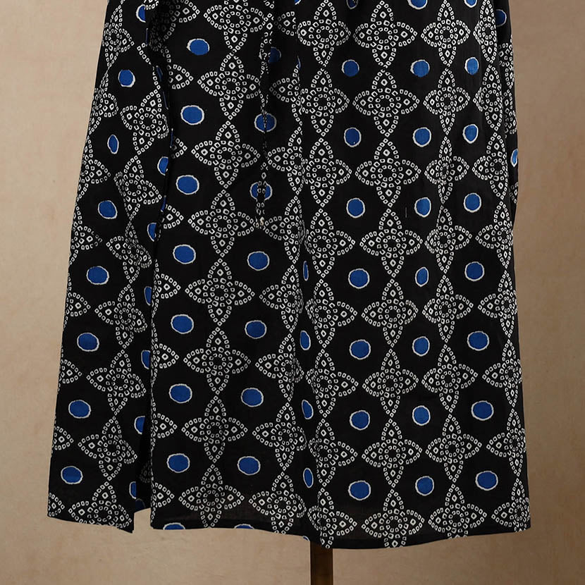 Buy Hand Block Printed Cotton Kaftan with Tie-Up Waist l iTokri.com