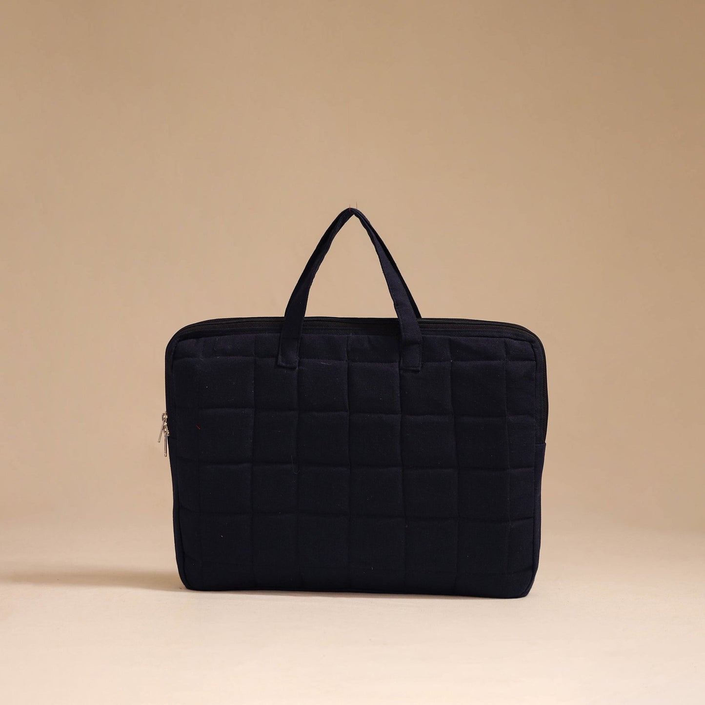 Black - handcrafted cotton quilted laptop bag 20