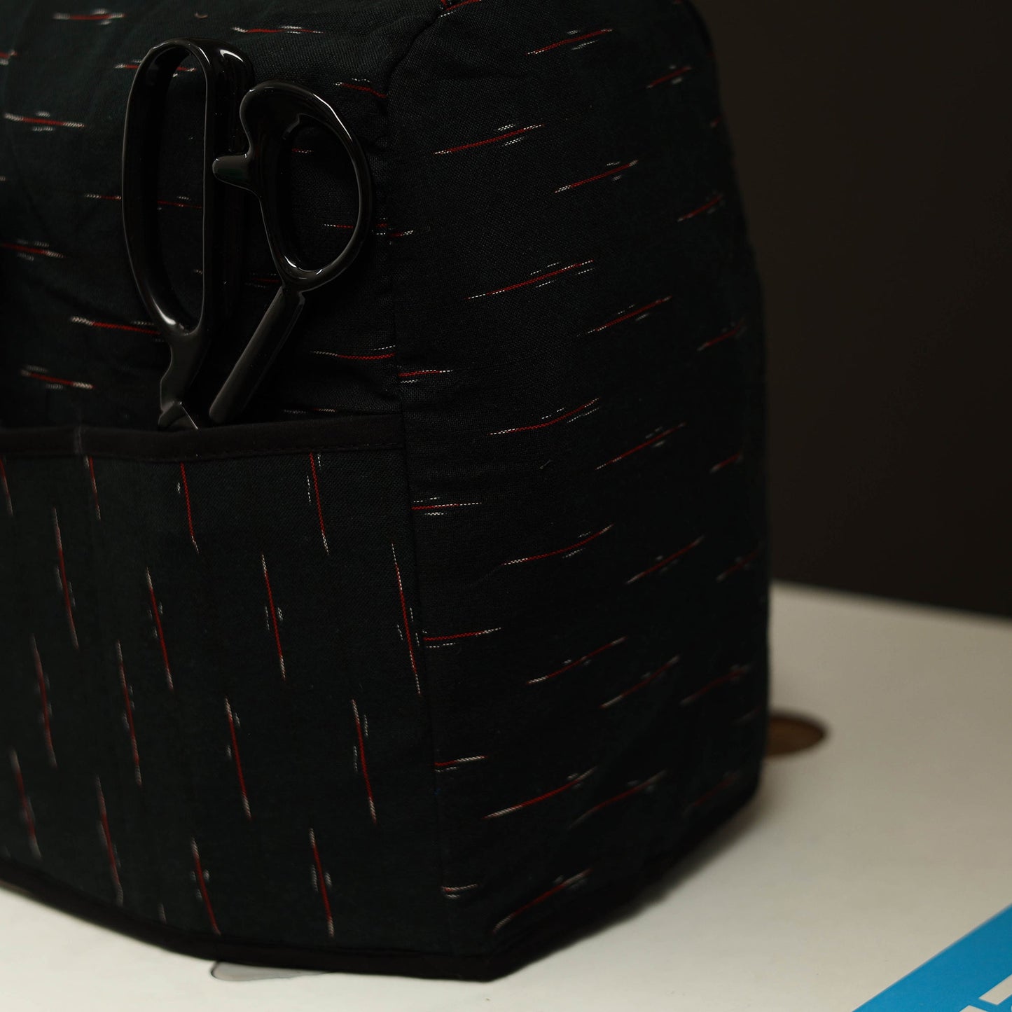 Black Handcrafted Cotton Sewing Machine Cover