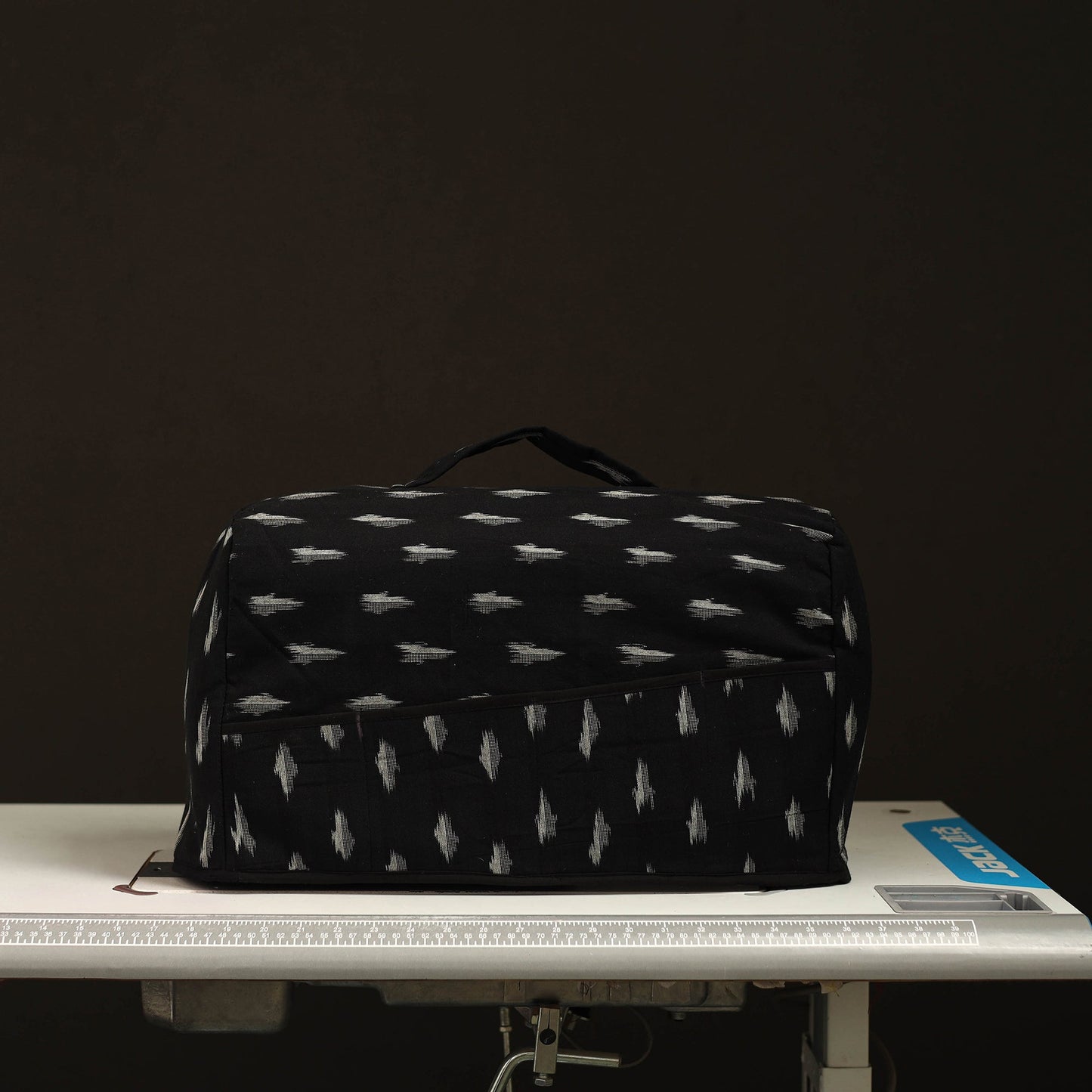Black Handcrafted Cotton Sewing Machine Cover