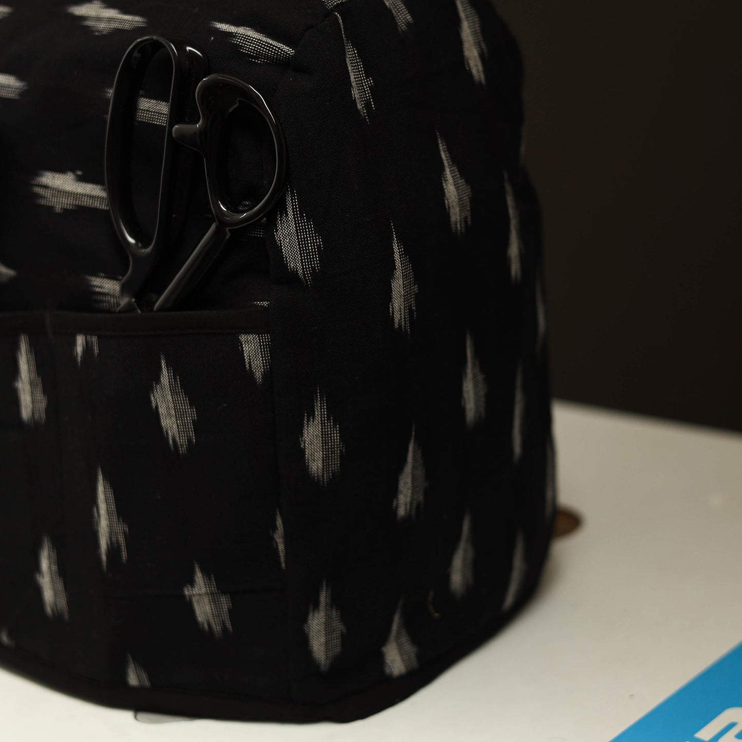 Black Handcrafted Cotton Sewing Machine Cover