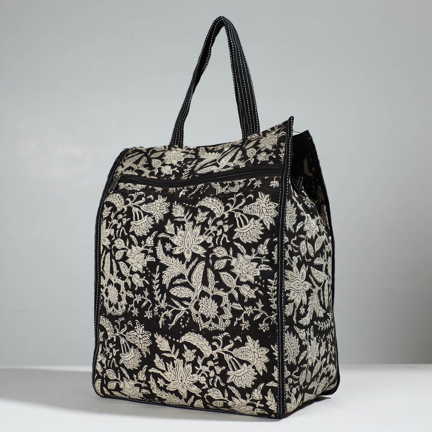 Black Handcrafted Cotton Shopping Bag 10