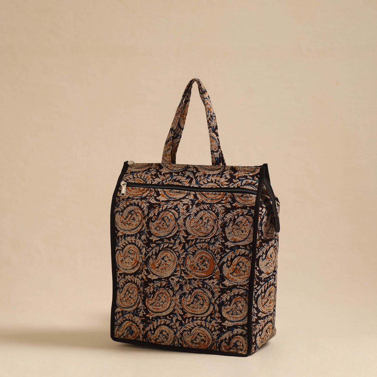 Black Handcrafted Cotton Shopping Hand Bag