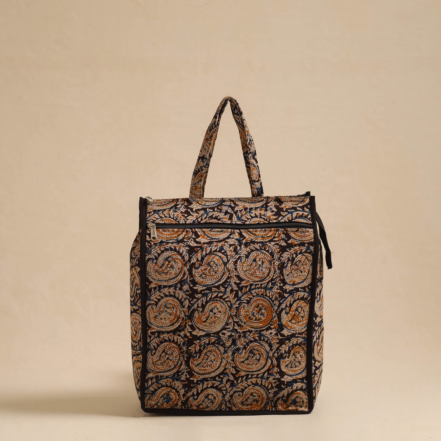 Black Handcrafted Cotton Shopping Hand Bag