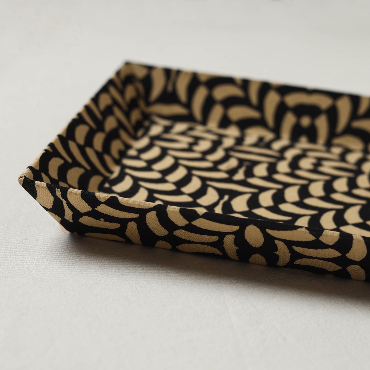 Black - handcrafted fabric valet tray (9 x 7 in) 05