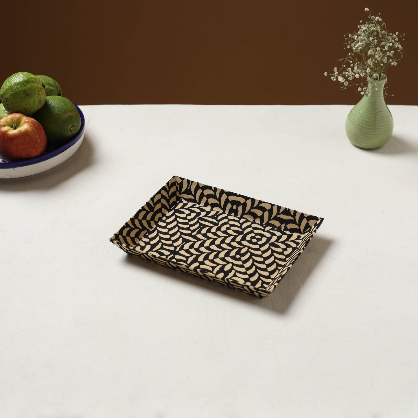 Black - handcrafted fabric valet tray (9 x 7 in) 05